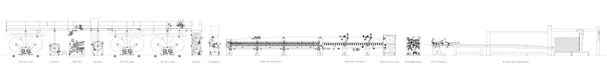 Linea di produzione del cartone ondulato a 3 strati (Cartone ondulato su un solo lato)